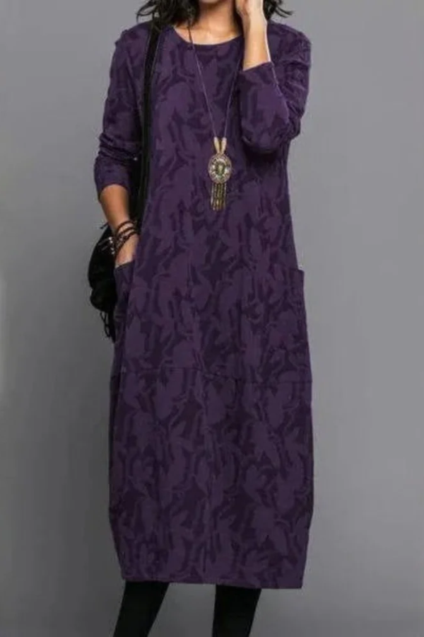 Cozy Floral Midi Dress