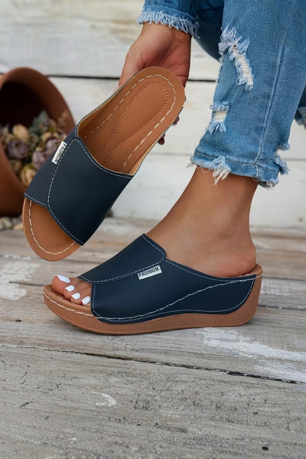 Arch Support Wedge Slip On Sandals