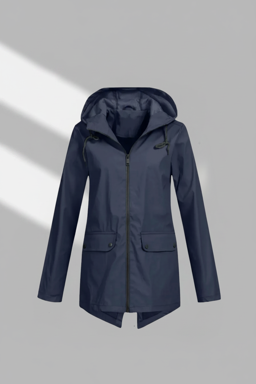 Hooded Longline Zip Front Utility Coat