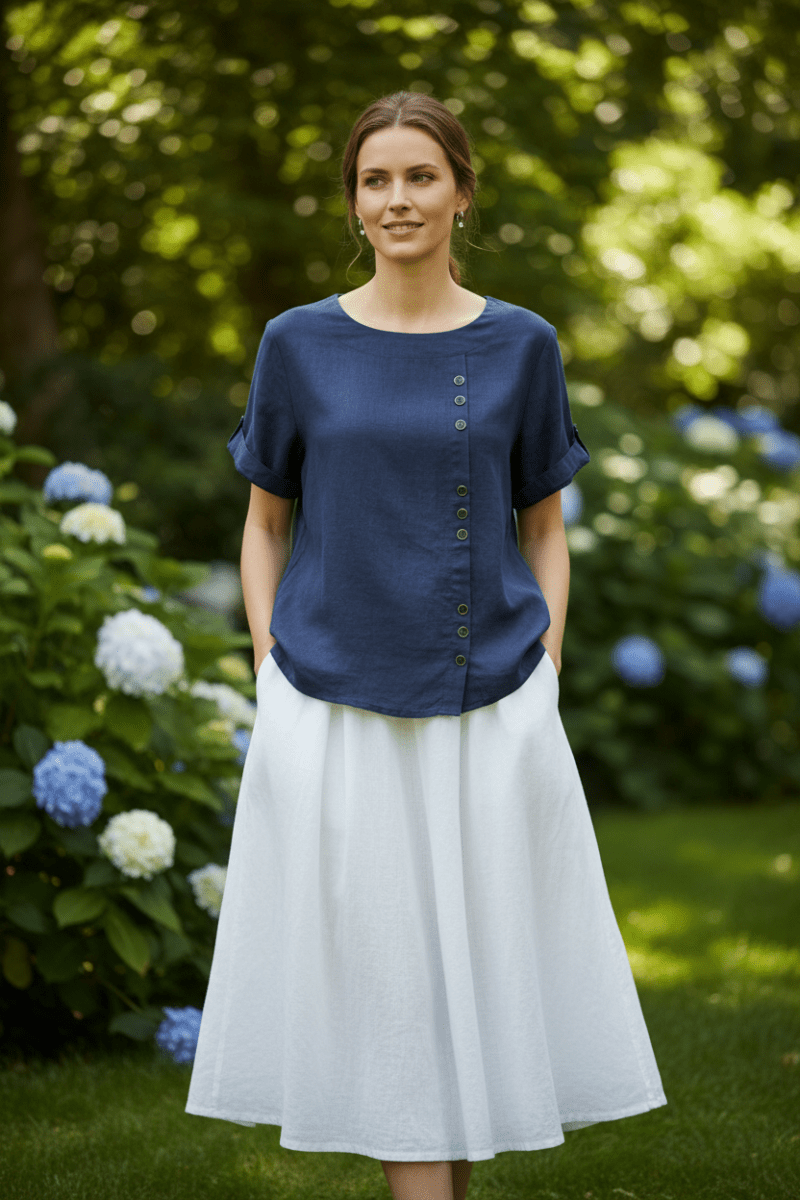 Minimal Round Neck Blouse