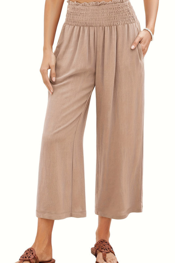 Flowing Cropped Summer Pants Wideleg