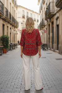 V-Neck Print Top