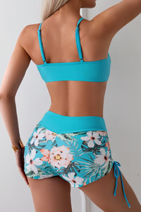 Tropical Drawstring Bikini Set