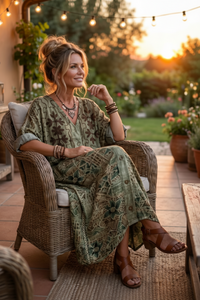 Relaxed Embroidered Midi Dress