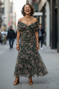 Warm Off Shoulder Midi Dress