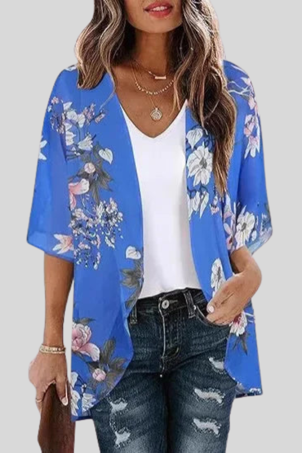 Floral Bubble Sleeve Blouse