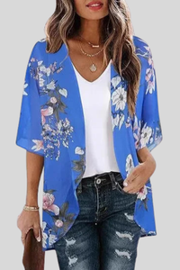 Floral Bubble Sleeve Blouse