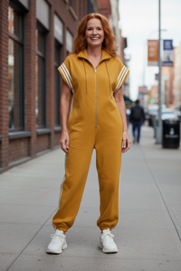 Relaxed Stripe Panel Jumpsuit