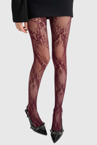 Elegant Floral Lace Pattern Tights