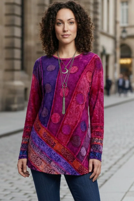 Artistic Vintage Tunic Top for Effortless Everyday Style and Comfort