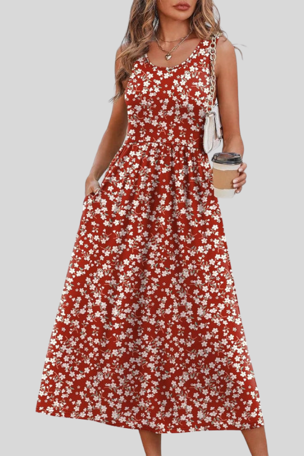 Printed Pocket Midi Sundress