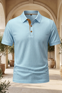 Hafenwelle Texturiertes Polo-Shirt