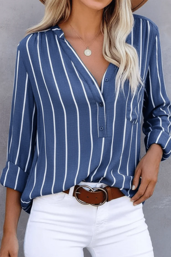 Chic Striped Blouse Daywear