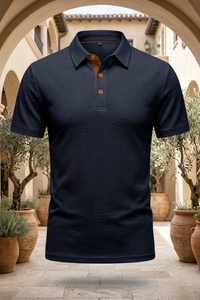 Hafenwelle Texturiertes Polo-Shirt