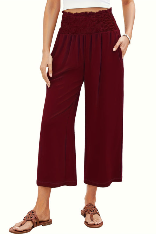Flowing Cropped Summer Pants Wideleg