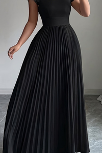 Summer Floral Square Neck Pleated Midi Dresses