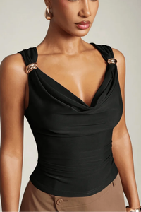 Gilded Draped Top Gold Accents