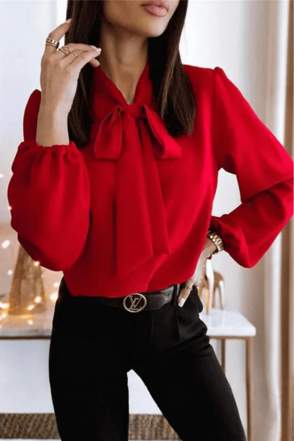 Sophisticated Silk Bow Tie Blouse