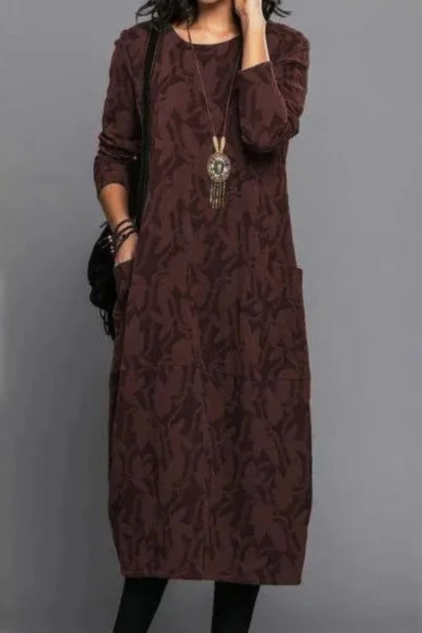 Cozy Floral Midi Dress