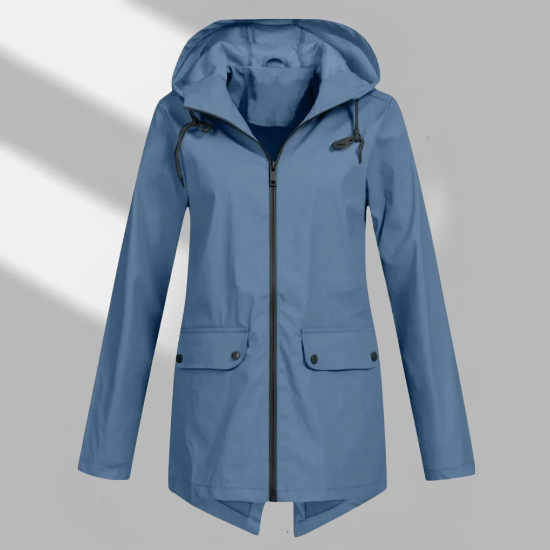 Hooded Longline Zip Front Utility Coat