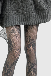 Elegant Floral Lace Pattern Tights