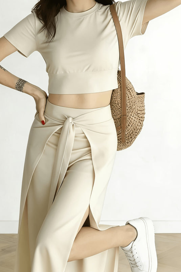 Elegant Cropped Summer Pants Bowtie