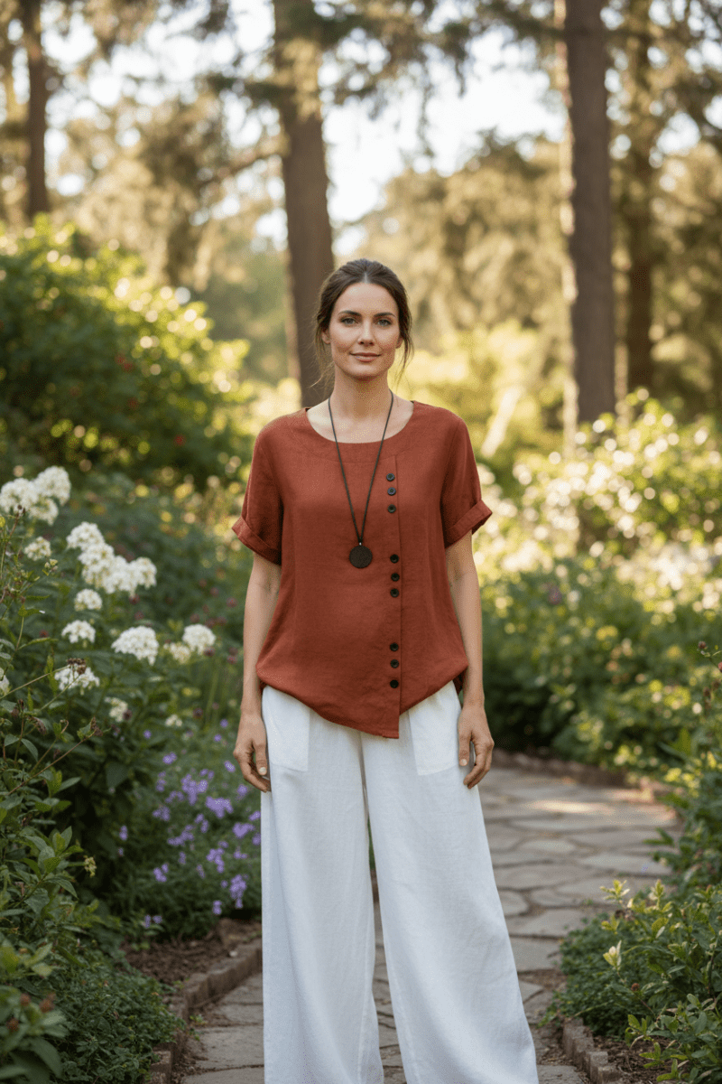 Minimal Round Neck Blouse