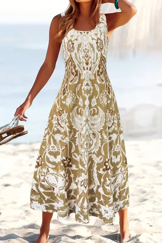 Summer New Fashion Vacation Style Floral Print Women'S Dress