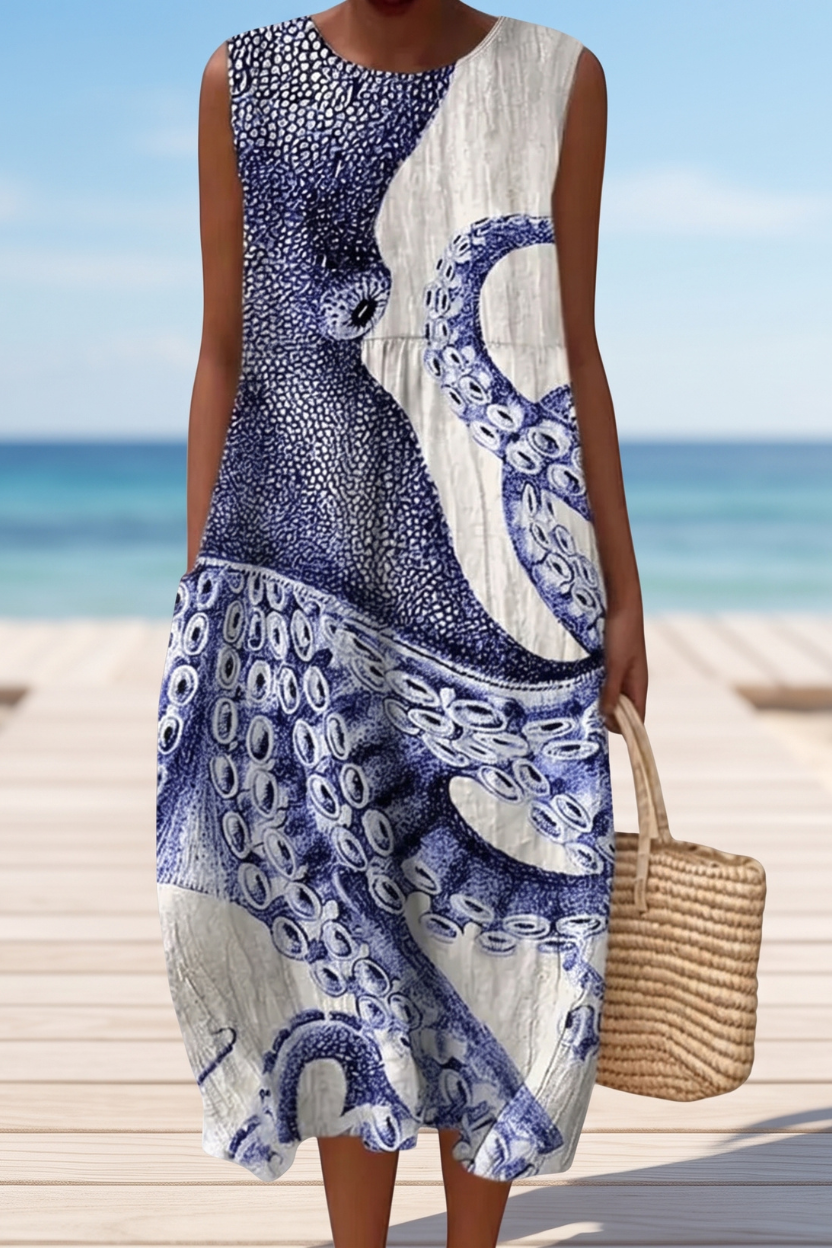 Küsten-Grace Kleid mit Rückendetail