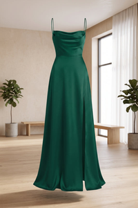 Elegantes Seitenschlitz Lässiges Maxikleid
