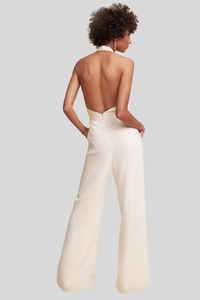 Deep V Neck Wide Leg Jumpsuit