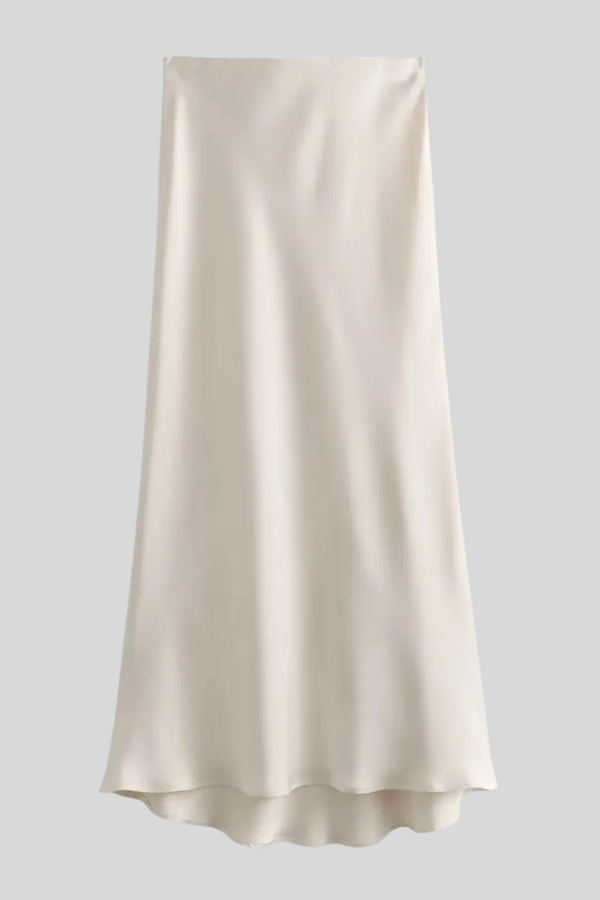 Elegant Satin High Waist Skirt