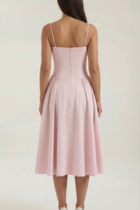 Floral Sweetheart Neck Midi Dress