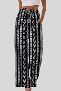 Relaxed Drawstring Wide Leg Pants