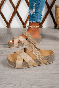 Vintage Woven Platform Summer Slippers