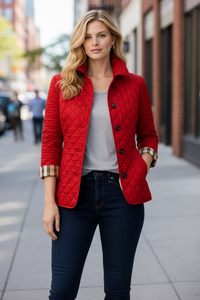 Quilted Button-Collar Parka