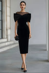 Refined Midi Dress with Graceful Bow Accent