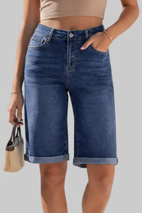 High Rise Long Shorts with Relaxed Everyday Appeal