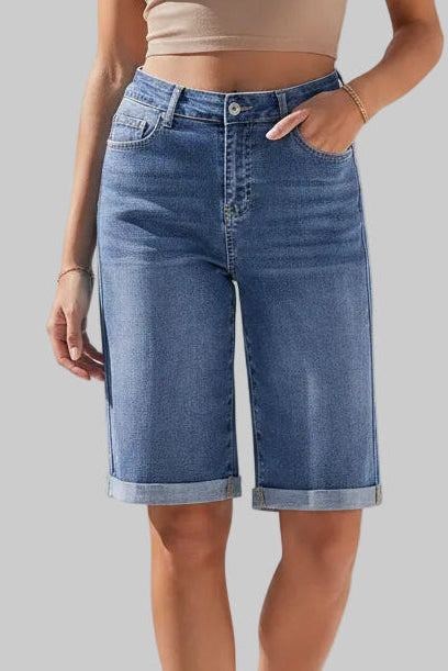 High Rise Long Shorts with Relaxed Everyday Appeal