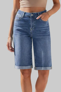 High Rise Long Shorts with Relaxed Everyday Appeal