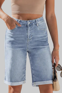 High Rise Long Shorts with Relaxed Everyday Appeal