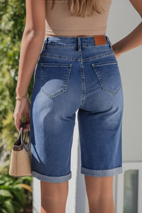 High Rise Long Shorts with Relaxed Everyday Appeal