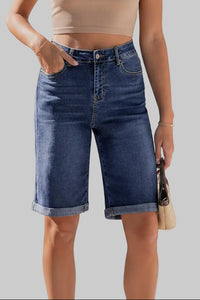 High Rise Long Shorts with Relaxed Everyday Appeal