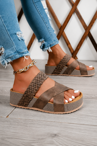 Vintage Woven Platform Summer Slippers