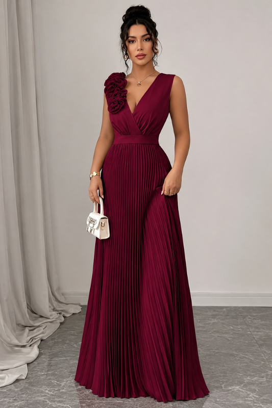 Elegante Falten Midi-Kleider mit quadratischem Ausschnitt
