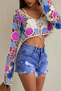 Bohemian Crop Top V Neck