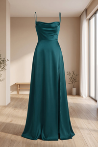 Elegantes Seitenschlitz Lässiges Maxikleid