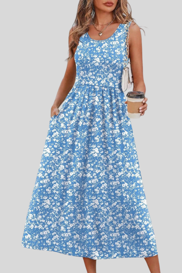 Printed Pocket Midi Sundress