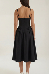 Floral Sweetheart Neck Midi Dress