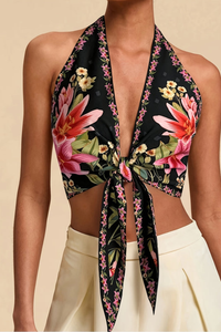 Vibrant Floral Halter Top